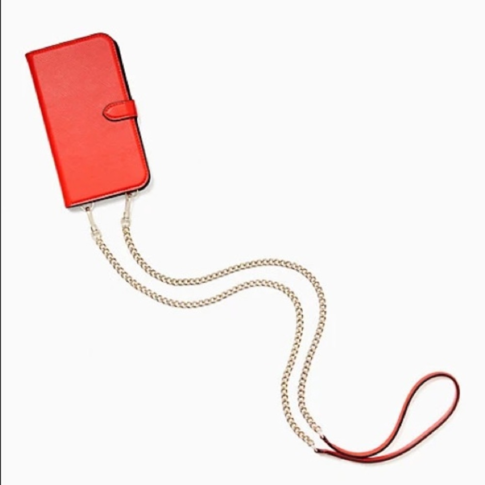 ♠️Kate Spade iPhone 12 Folio Case Chain Crossbody - Picture 3 of 15
